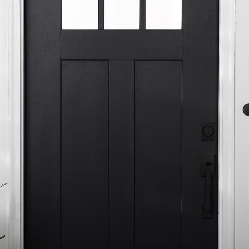Rust-Oleum Stops Rust Satin Black Water Base Door Paint Exterior and Interior 1 qt