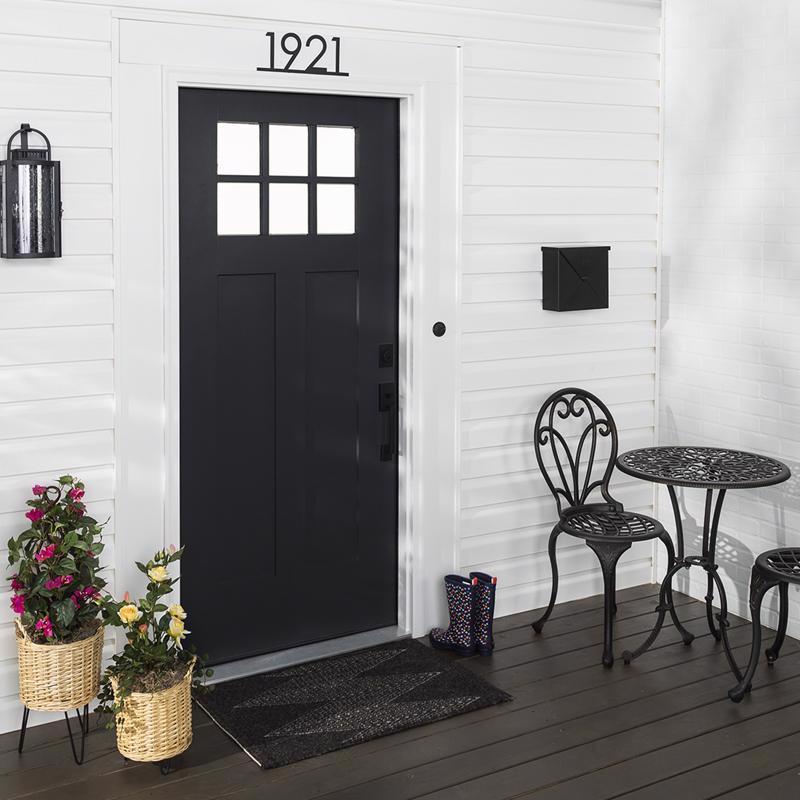 Rust-Oleum Stops Rust Satin Black Water Base Door Paint Exterior and Interior 1 qt