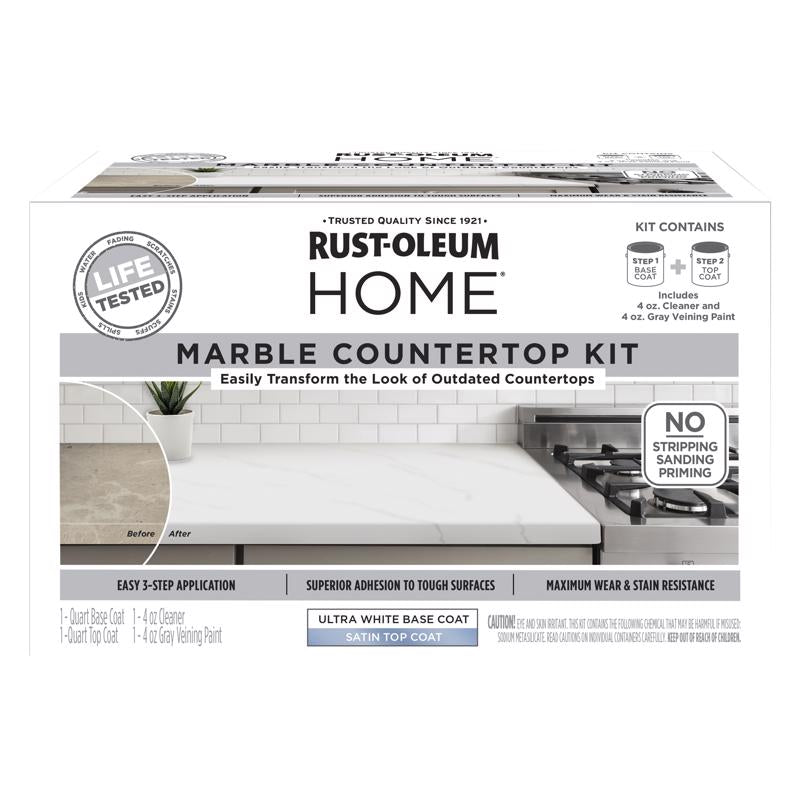 Rust-Oleum HOME Satin Ultra White Base Acrylic Countertop Paint Kit 1 qt