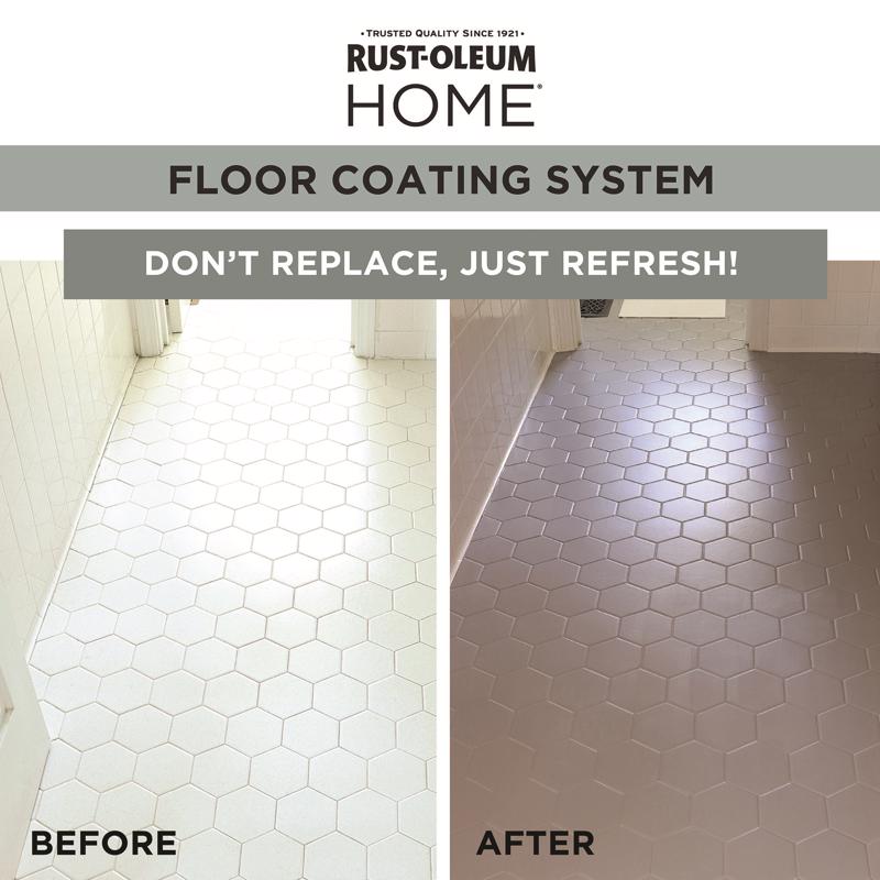Rust-Oleum Home Semi-Gloss White Tint Base Floor Coating Kit 1 qt
