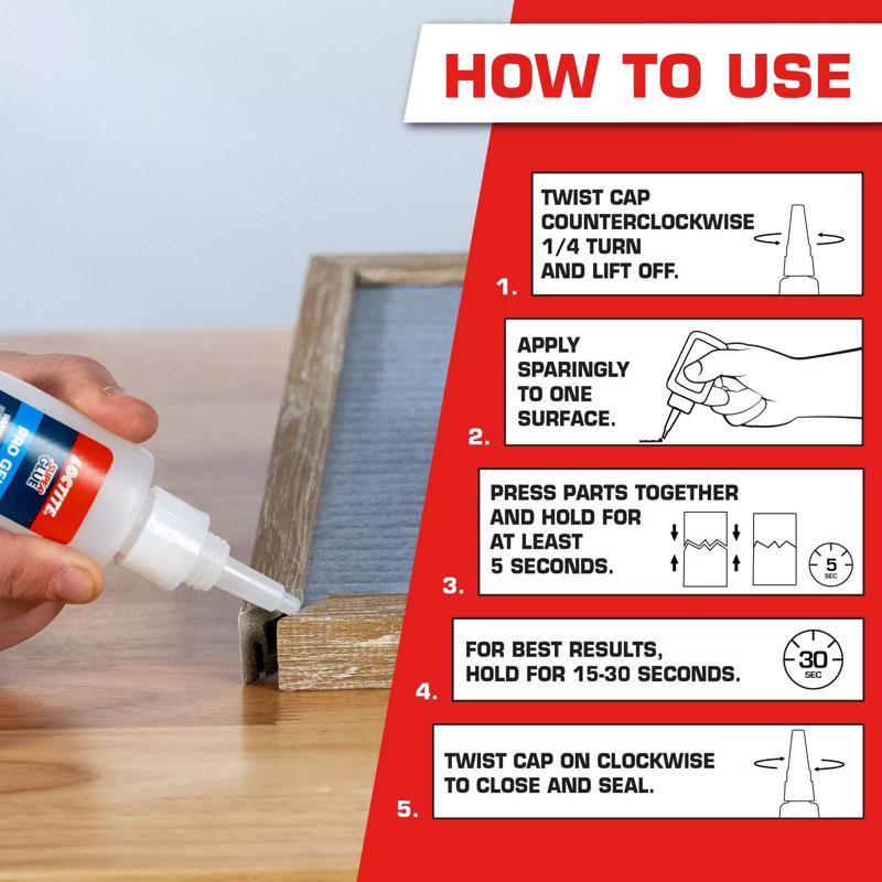 Loctite Super Strength Ethyl Cyanoacrylate Clear Super Glue 0.7 oz