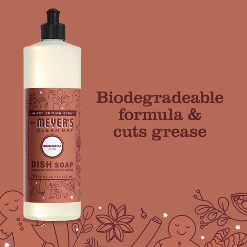 Mrs. Meyer's Clean Day Gingerbread Scent Liquid Dish Soap 16 oz