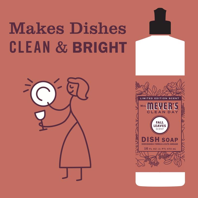 Mrs. Meyer's Clean Day Fall Leaves Scent Liquid Dish Soap 16 oz