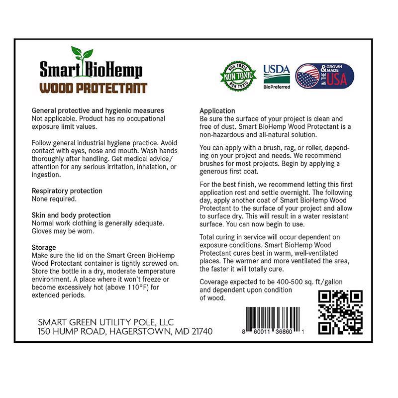Smart BioHemp Flat Clear Water-Based Wood Protector 1 gal