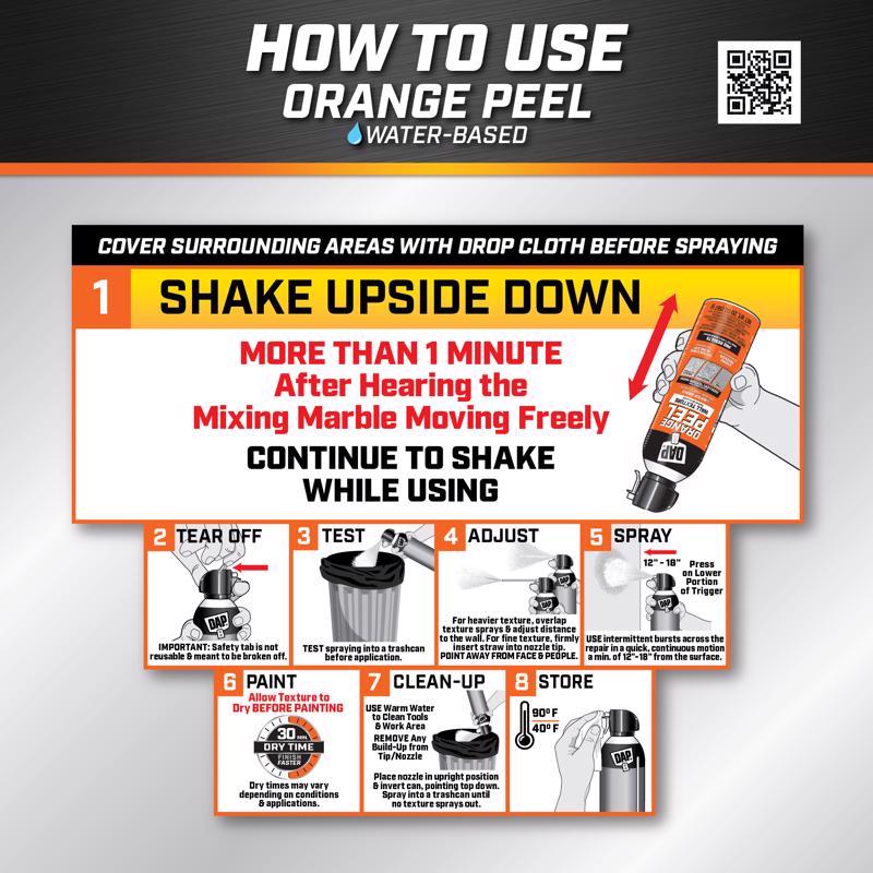 DAP White Water-Based Orange Peel Spray Texture 20 oz