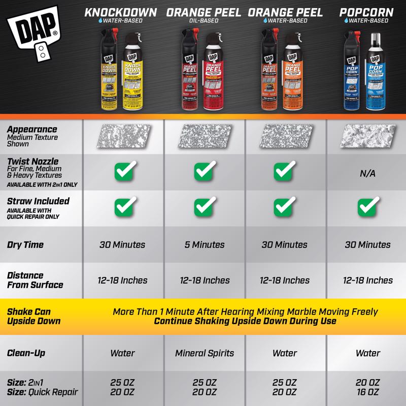 DAP White Water-Based Popcorn Ceiling Spray Texture 16 oz