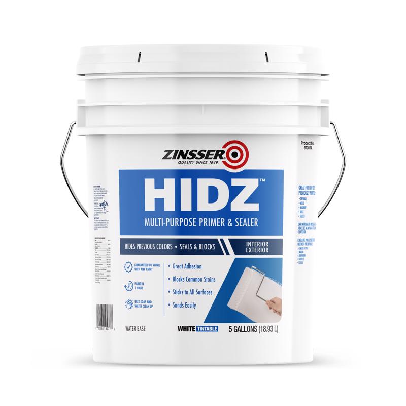 Zinsser HIDZ White Flat Water-Based Primer and Sealer 5 gal
