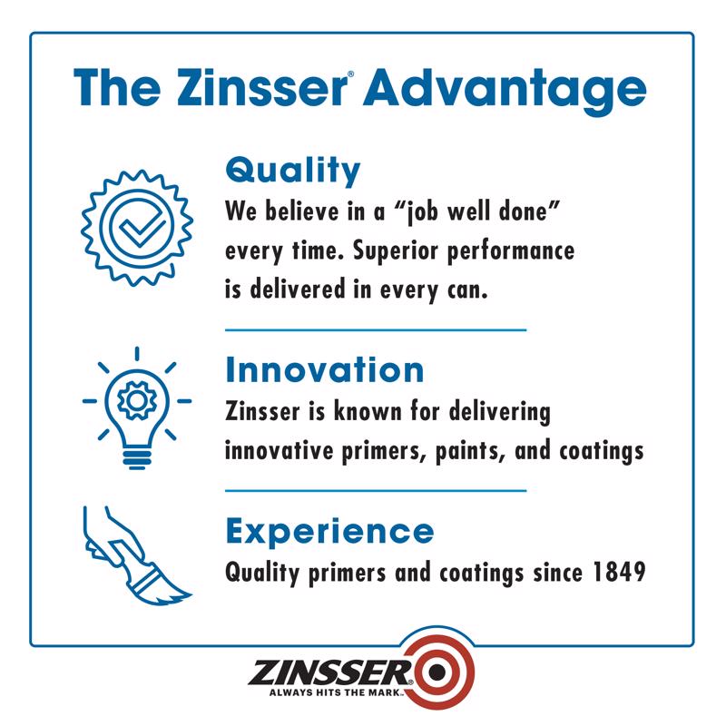 Zinsser HIDZ White Flat Water-Based Primer and Sealer 5 gal