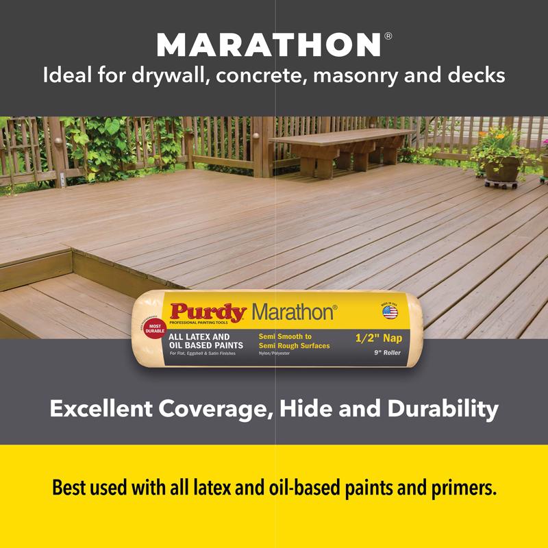 Purdy Marathon Nylon/Polyester 4.5 in. W X 3/8 in. Jumbo Mini Paint Roller Cover 2 pk