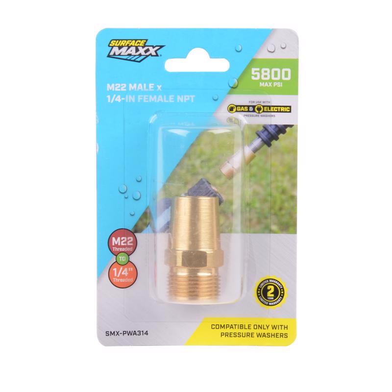 SurfaceMaxx M22 Male x 1/4-in Female NPT Screw Nipple 5800 psi