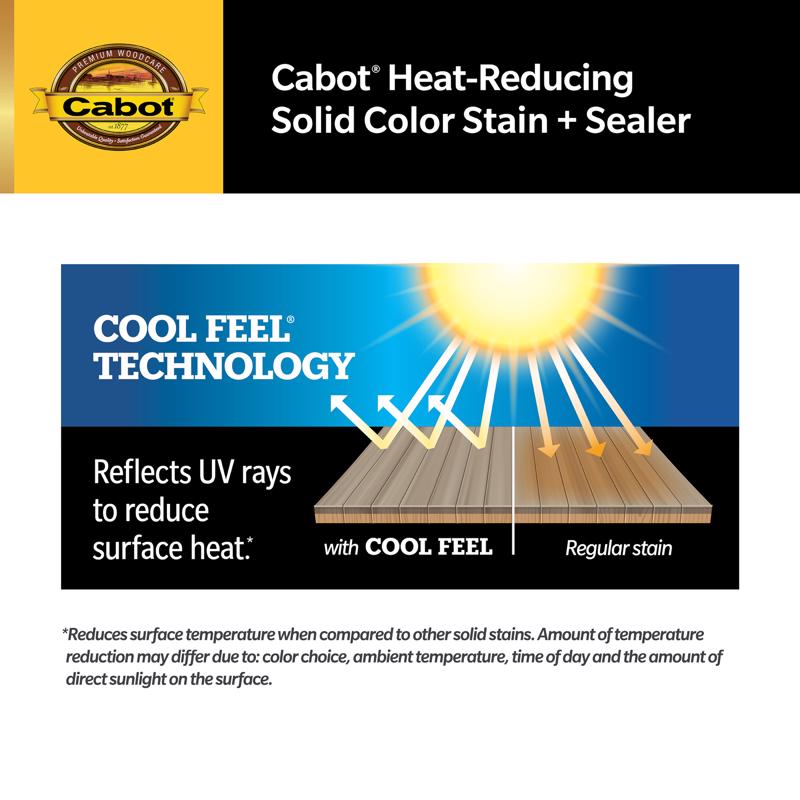 Cabot Heat-Reducing Solid Cashmere Brown Water-Based Acrylic Stain and Sealer 1 gal