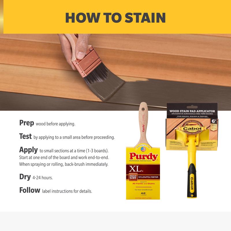 Cabot Heat-Reducing Solid Equestrian Brown Water-Based Acrylic Stain and Sealer 1 gal