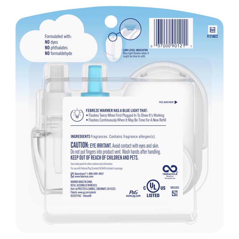 Febreze Plug Linen & Sky Scent Air Freshener Starter Kit 0.87 oz Liquid