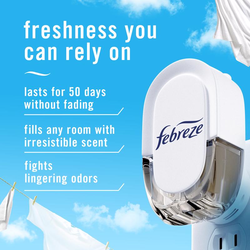 Febreze Plug Linen & Sky Scent Air Freshener Starter Kit 0.87 oz Liquid