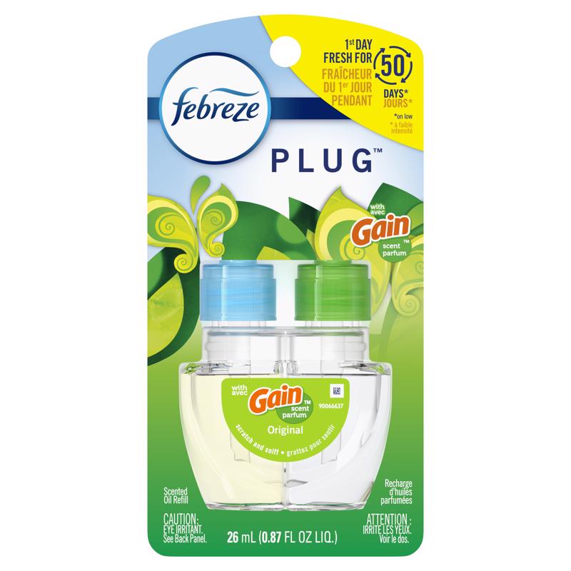 Febreze Plug Gain Original Scent Air Freshener Oil Refill 0.87 oz Liquid