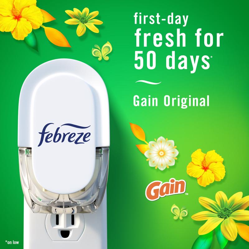 Febreze Plug Gain Original Scent Air Freshener Oil Refill 0.87 oz Liquid