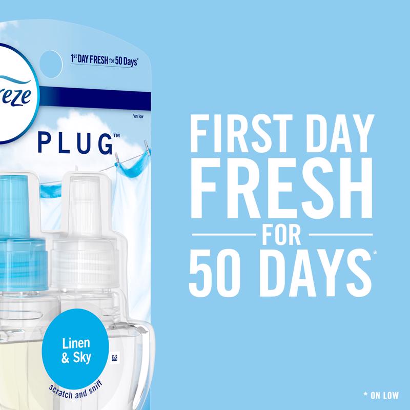 Febreze Plug Linen & Sky Scent Air Freshener Oil Warmer 1 oz Solid
