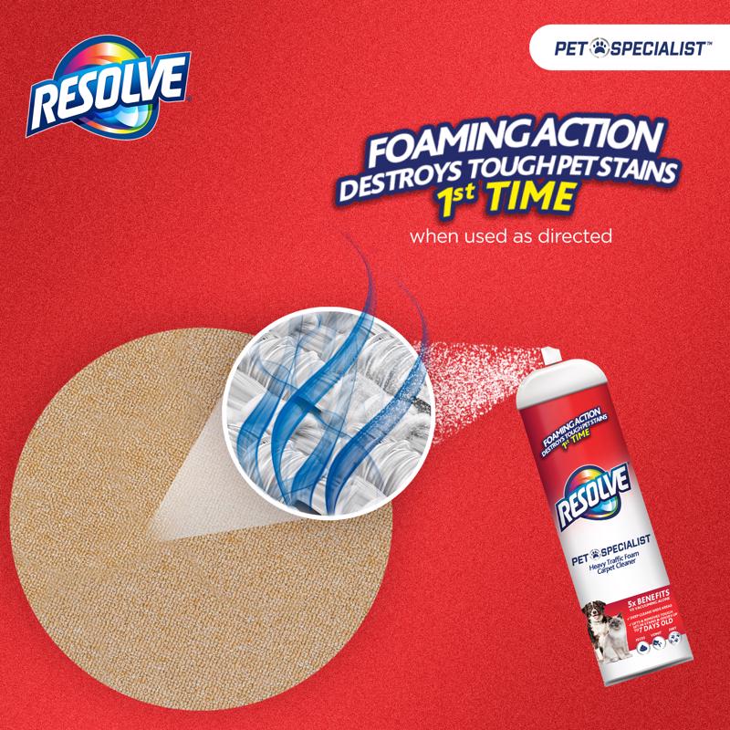 Resolve No Scent Pet Stain Carpet Cleaner 22 oz Foam