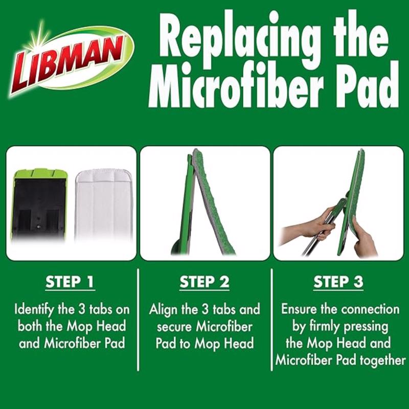 Libman Rinse N' Wring 13 in. Flat Microfiber Mop Refill