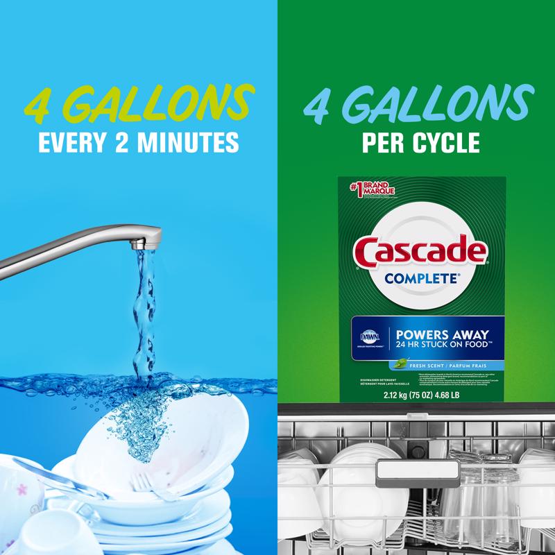 Cascade Complete Fresh Scent Powder Dishwasher Detergent 75 oz
