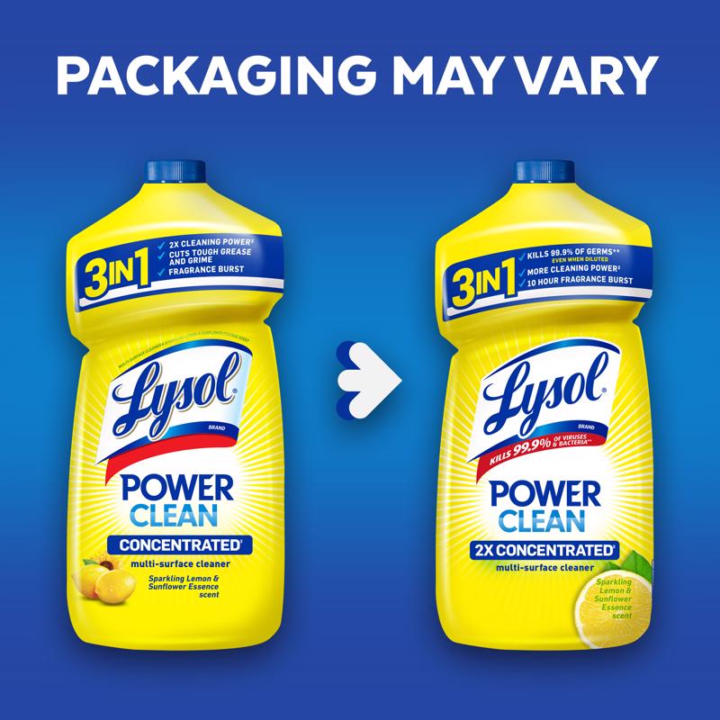 Lysol Sparkling Lemon & Sunflower Essence Scent Concentrated Multi-Surface Cleaner Liquid 28 oz