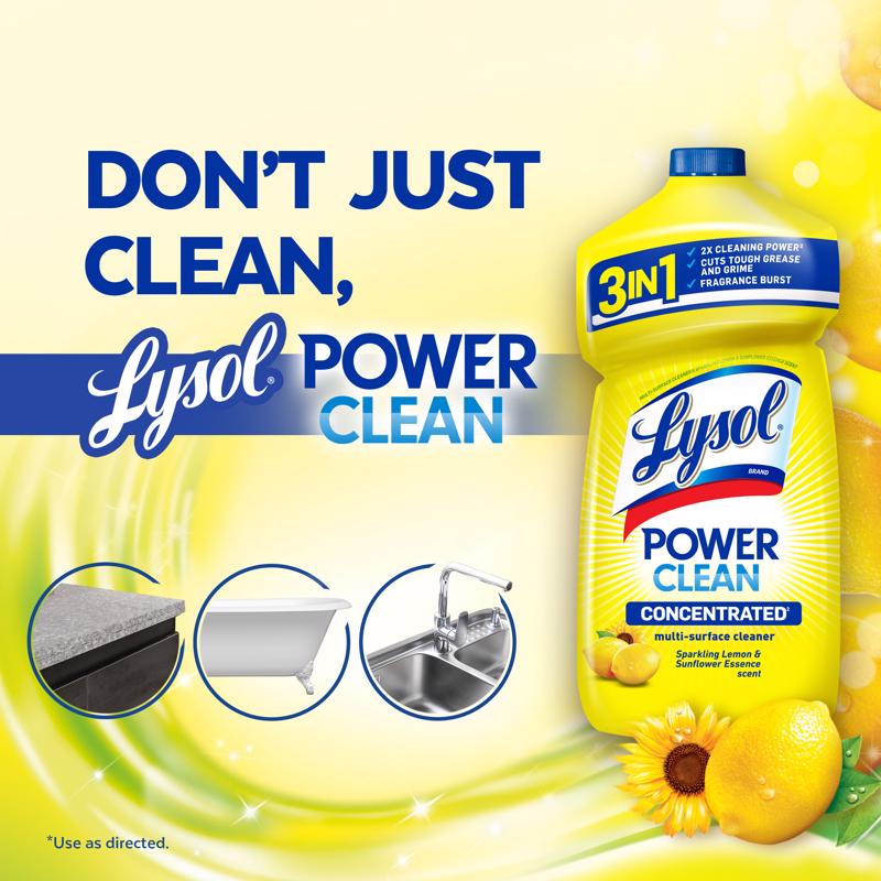 Lysol Sparkling Lemon & Sunflower Essence Scent Concentrated Multi-Surface Cleaner Liquid 28 oz