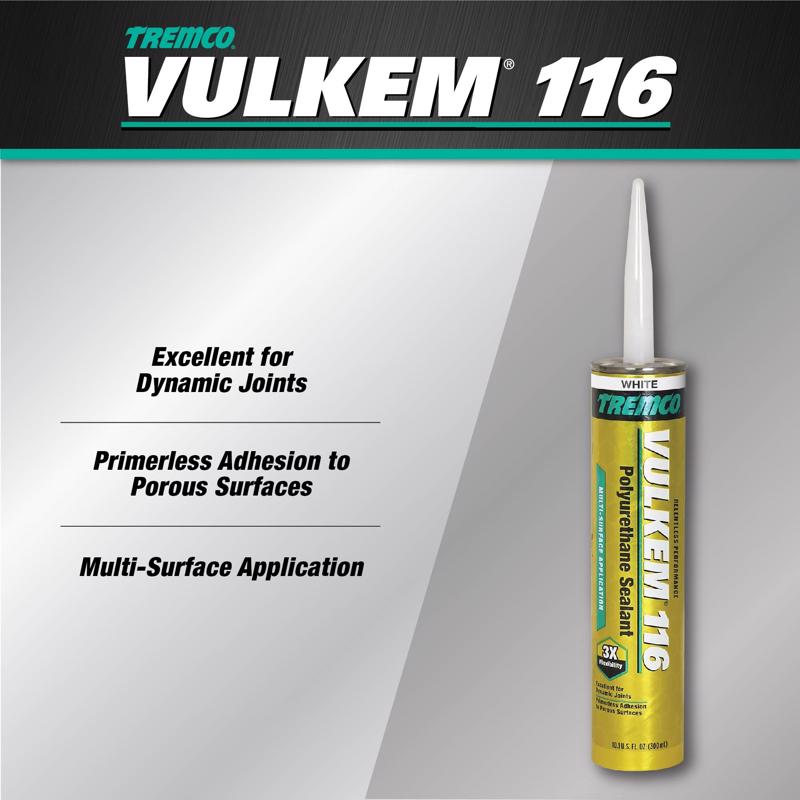 Vulkem 116 White Polyurethane Window and Door Caulk Sealant 10.1 fl. oz.