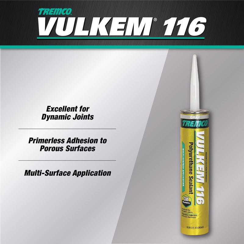 Vulkem 116 Gray Polyurethane Window and Door Caulk Sealant 10.1 fl. oz.