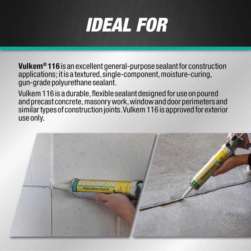 Vulkem 116 Limestone Polyurethane Window and Door Caulk Sealant 10.1 fl. oz.