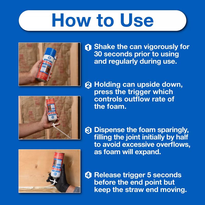 GE Yellow Foam Gaps and Cracks Insulating Sealant 12 oz