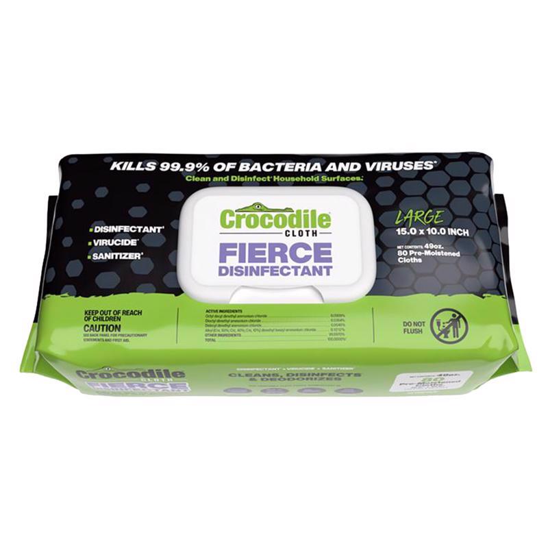 Crocodile Cloth Fierce Disinfecting Wipes 15 in. W X 10 in. L 80 wipes