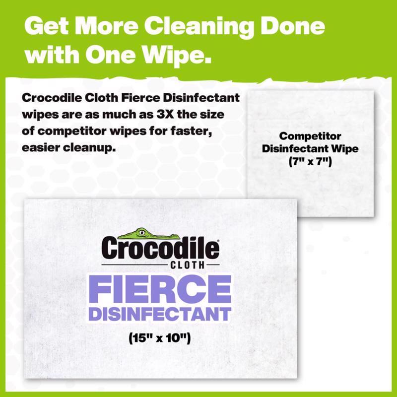 Crocodile Cloth Fierce Disinfecting Wipes 15 in. W X 10 in. L 80 wipes