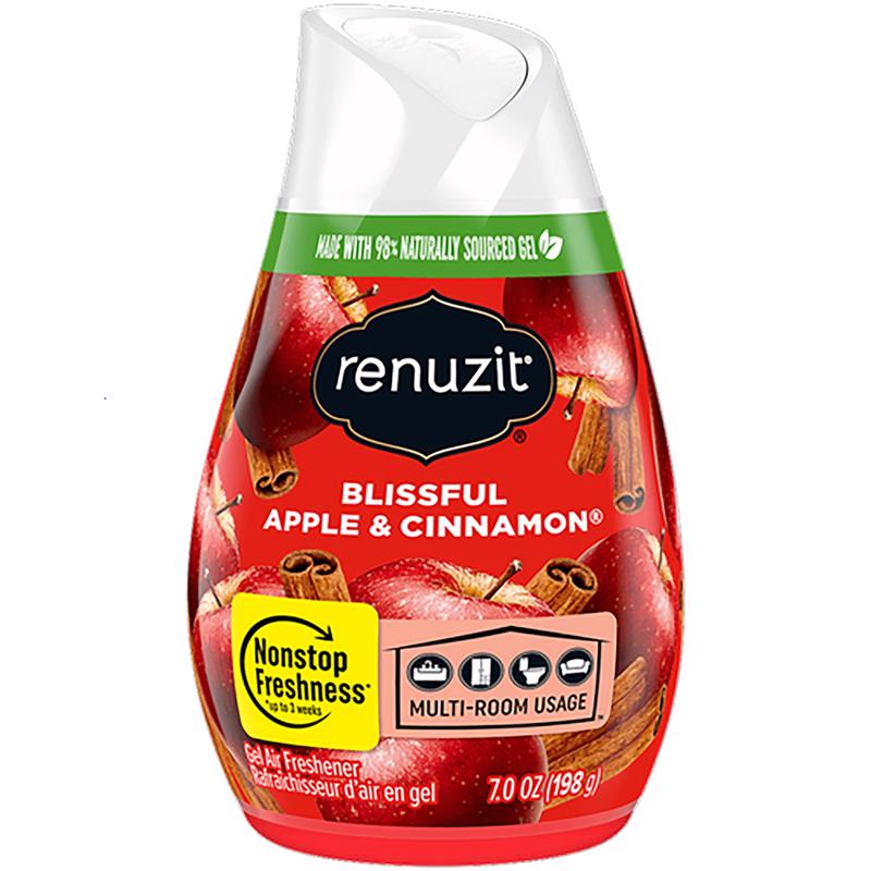 Renuzit Blissful Apple & Cinnamon Scent Air Freshener 21 oz Gel 3 pk