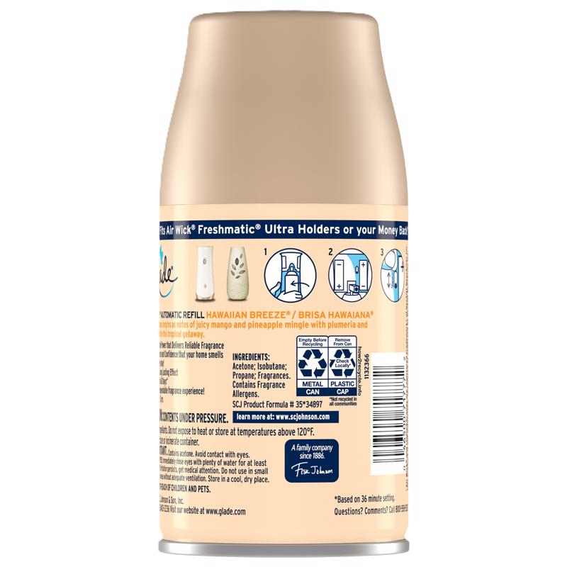 Glade Hawaiian Breeze Scent Air Freshener Refill 6.2 oz Aerosol