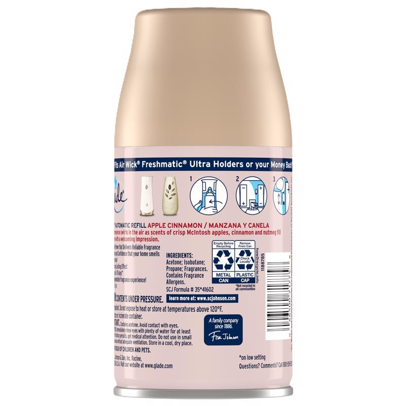 Glade Apple Cinnamon Scent Air Freshener Refill 6.2 oz Aerosol