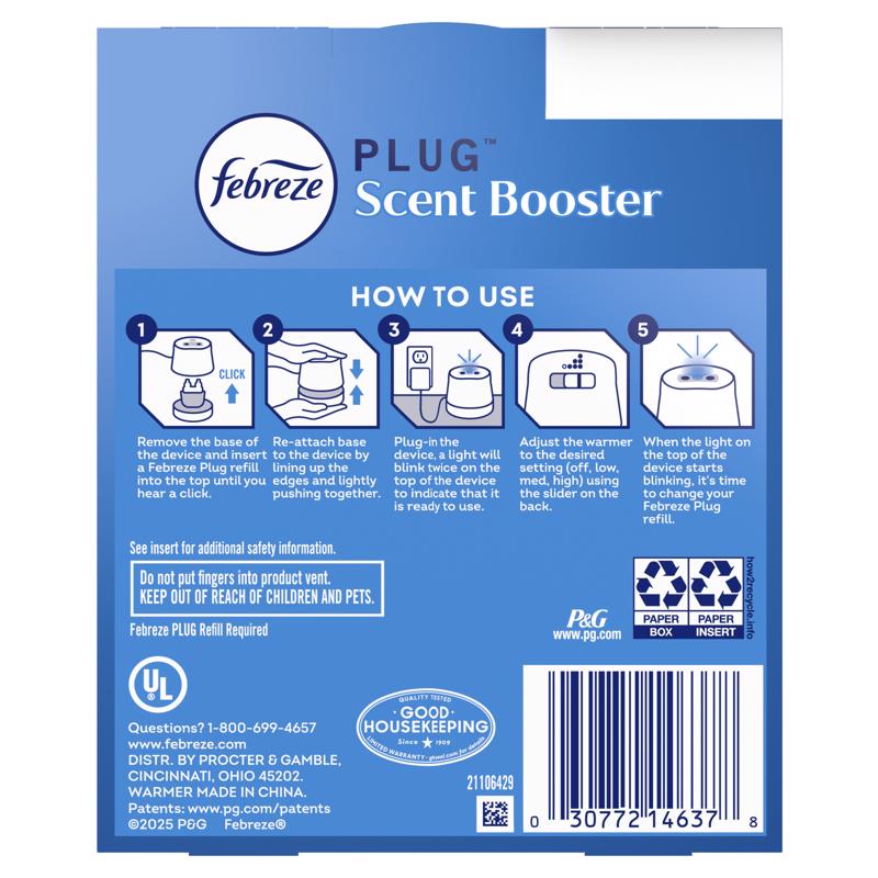 Febreze Plug Scent Booster Fresh Scent Air Freshener Oil Warmer Solid