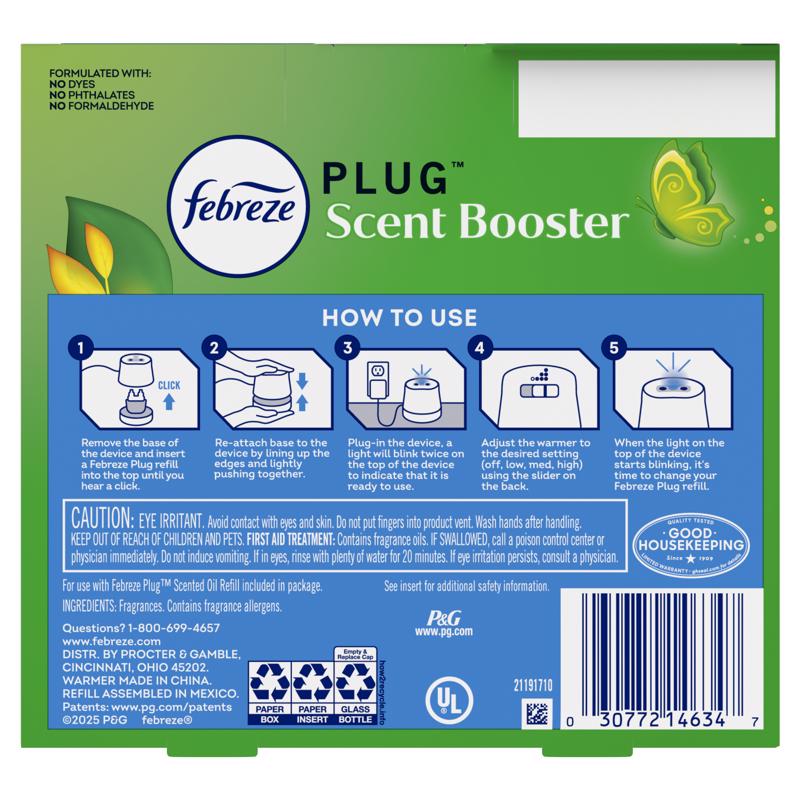 Febreze Plug Scent Booster Gain Original Scent Air Freshener Starter Kit 0.87 oz Solid