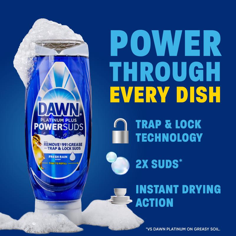 Dawn Platinum Plus PowerSuds Fresh Scent Liquid Dishwashing Liquid 13.6 oz