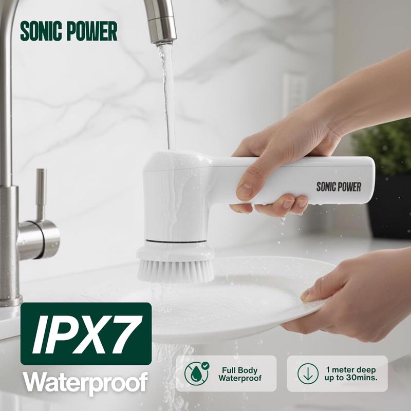 Sonic Power 2 in. W Medium Bristle 6 in. Plastic Handle Tub & Tile Scrubber