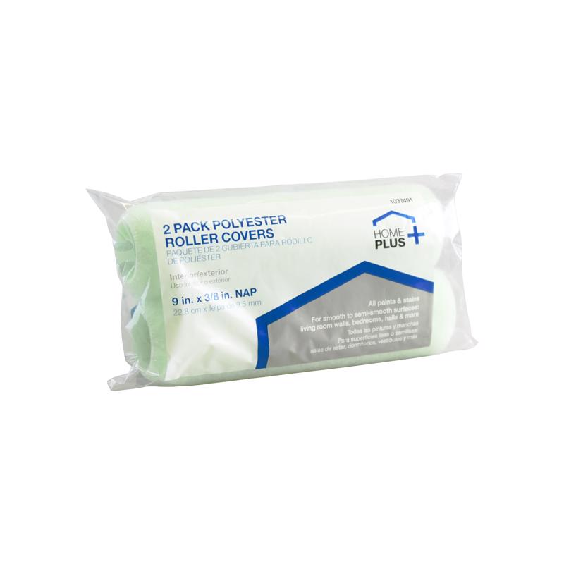 Home Plus Polyester 9 in. W X 3/8 in. Paint Roller Cover 2 pk