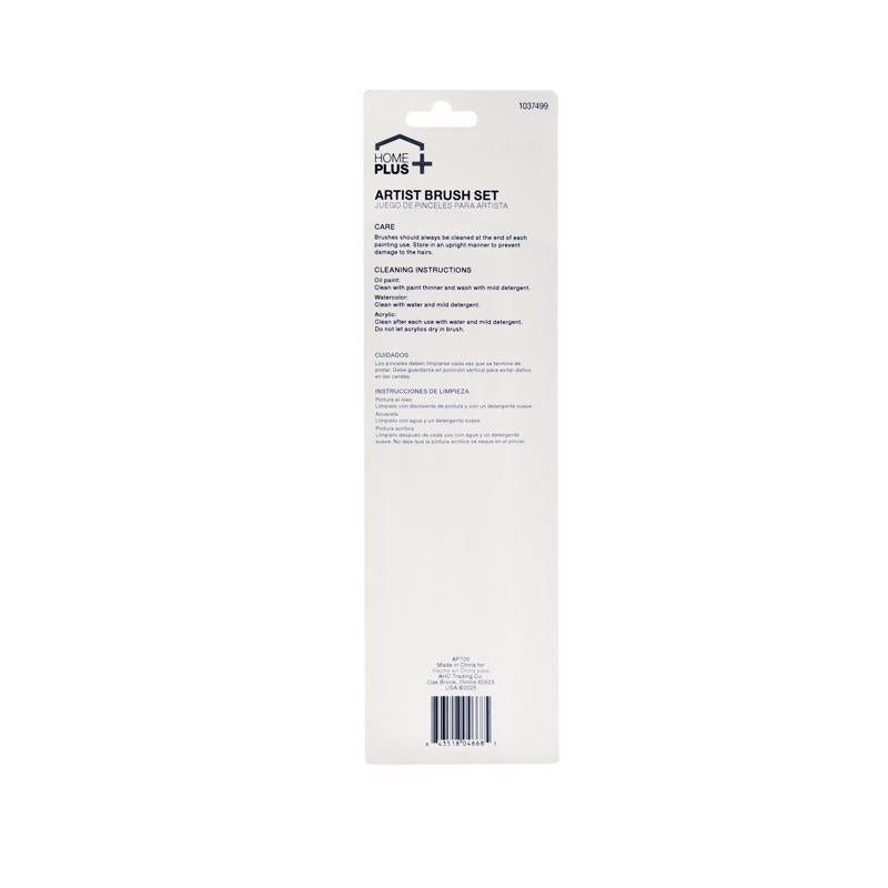 Home Plus Assorted Flat Artist Paint Brush Set