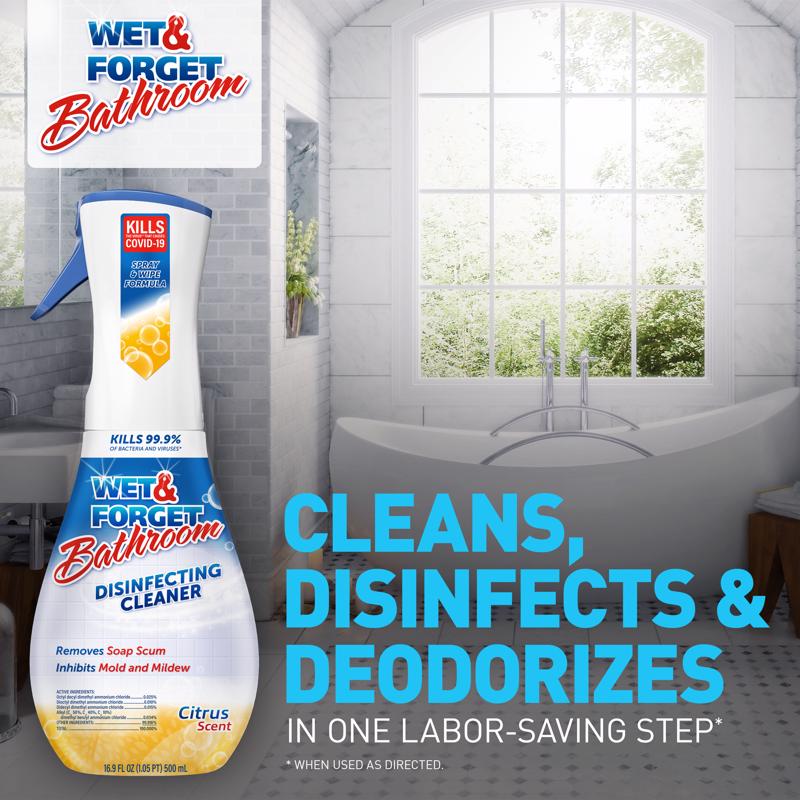 Wet & Forget Citrus Scent Bathroom Cleaner 16.9 oz Foam