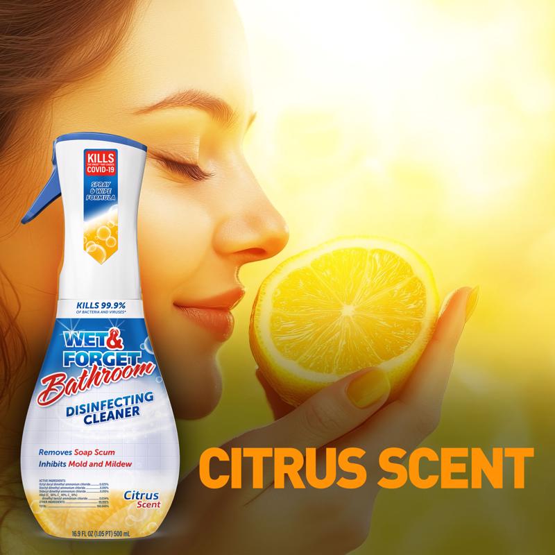 Wet & Forget Citrus Scent Bathroom Cleaner 16.9 oz Foam