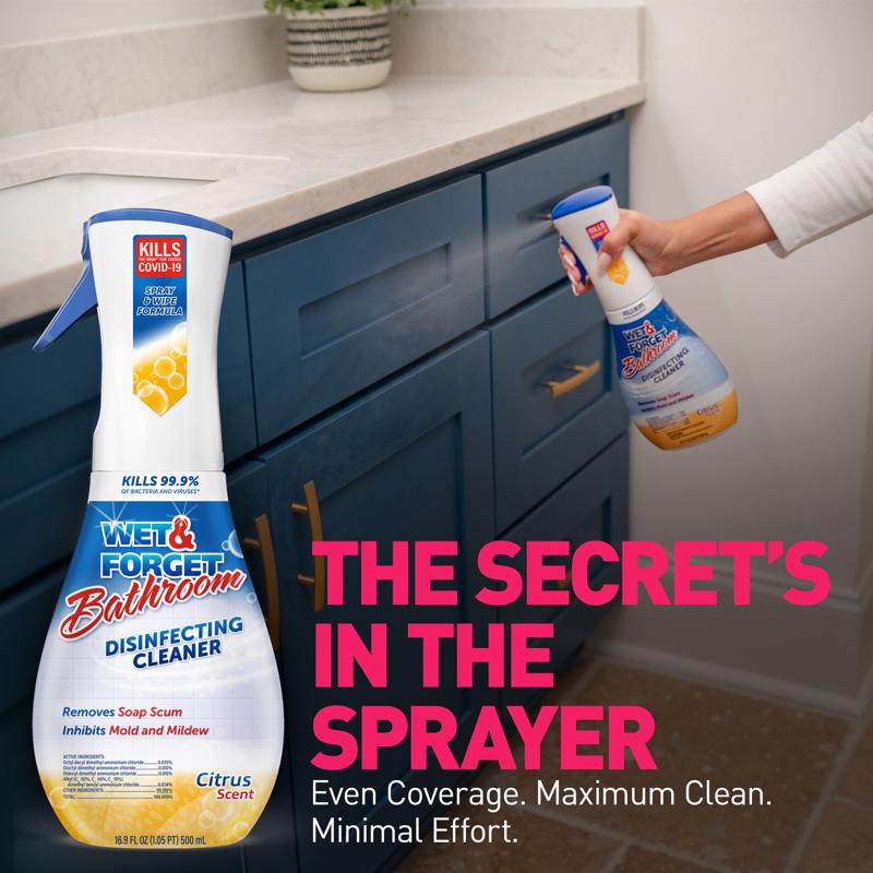 Wet & Forget Citrus Scent Bathroom Cleaner 16.9 oz Foam