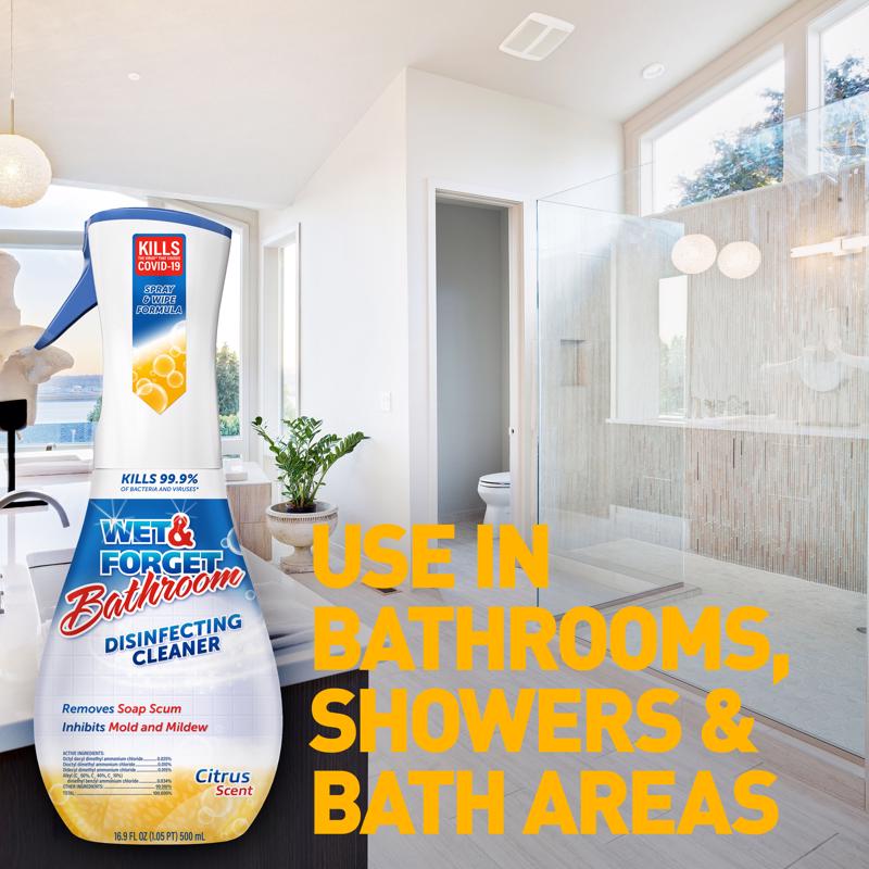 Wet & Forget Citrus Scent Bathroom Cleaner 16.9 oz Foam