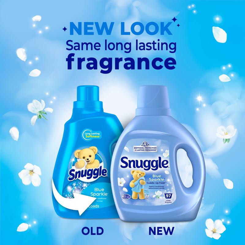 Snuggle Blue Sparkle White Floral & Citrus Scent Fabric Softener Liquid 66 oz