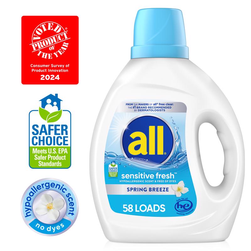 All Sensitive Fresh Spring Breeze Scent Laundry Detergent Liquid 73 fl. oz.