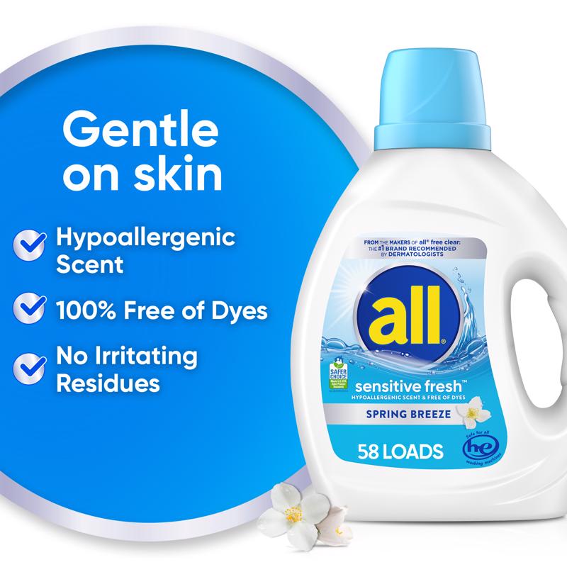 All Sensitive Fresh Spring Breeze Scent Laundry Detergent Liquid 73 fl. oz.