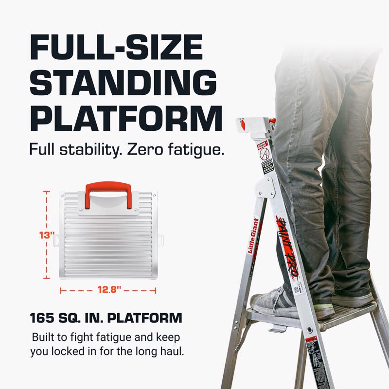 Little Giant Ladders 5 ft. H Aluminum Step Ladder Type IAA 375 lb. capacity