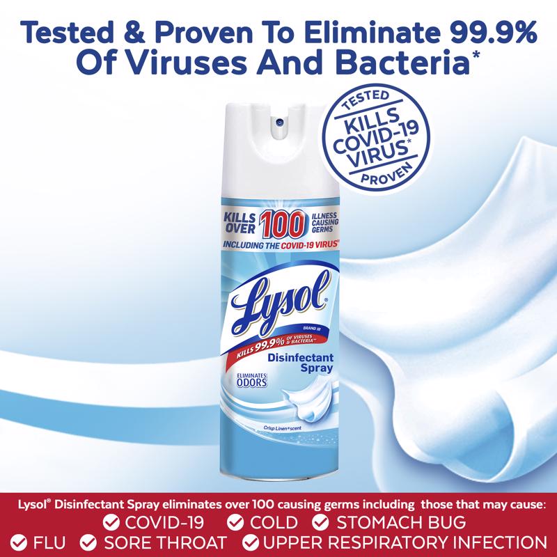Lysol Crisp Linen Scent Disinfectant Spray 12.5 oz